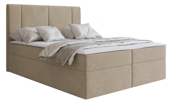 Pat boxspring Zanesville 101Boxspring, Dublu, Crem, 160x200, Tapiterie, Somiera patSomiera pat, 16x21x12cm