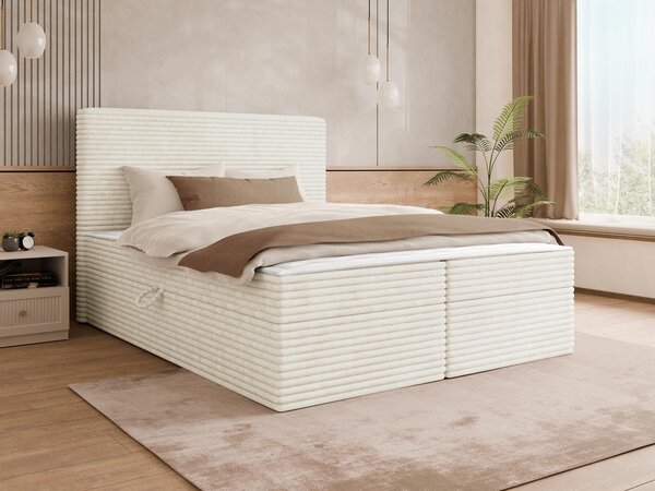 Pat boxspring Comfivo ArbitasDublu, Boxspring, Crem, 180x200, Tapiterie, Somiera patSomiera pat, 18x21x11cm