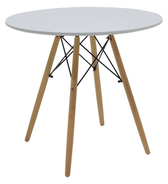 Set masa si scaune 5 piese Julita Alb 80x80x73 cm