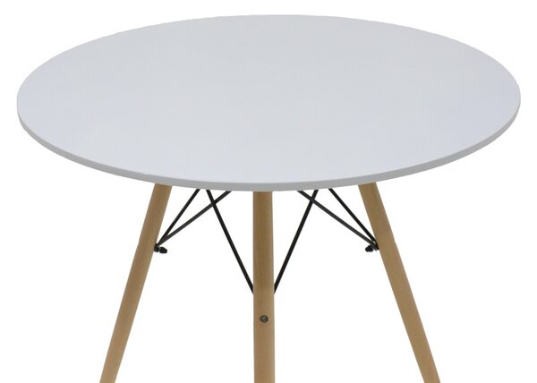 Set masa si scaune 5 piese Julita Alb 80x80x73 cm