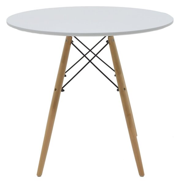 Set masa si scaune 5 piese Julita Alb 80x80x73 cm