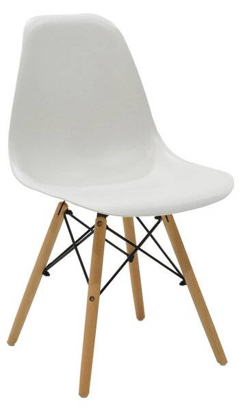Set masa si scaune 5 piese Julita Alb 80x80x73 cm