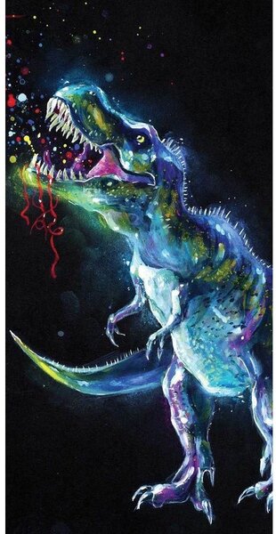 Prosop de baie pentru copii cu imprimeu - Dinozaur | 70 x 140 cm