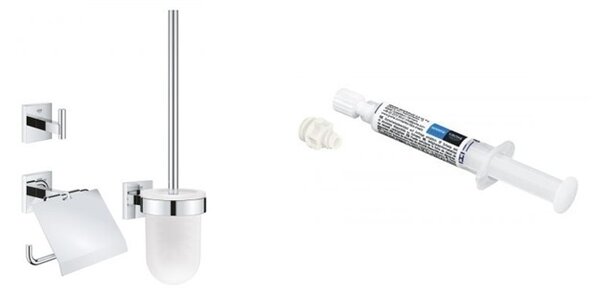 Set set de accesorii 3 în 1 Grohe Start Cube 41123000, adeziv Grohe QuickGlue 41127000