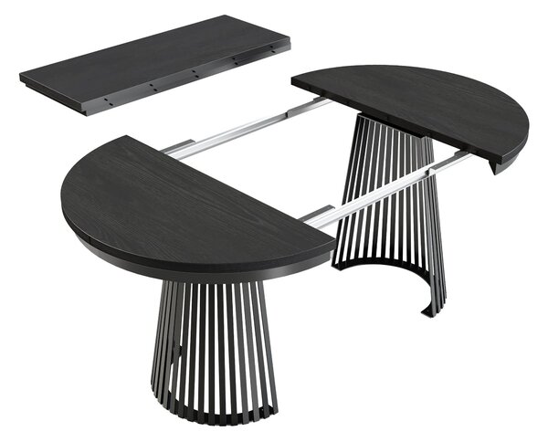 Masă Stanton 151Alb, Negru, 8x18cm, ExtensieExtensie, PAL laminat, Metal