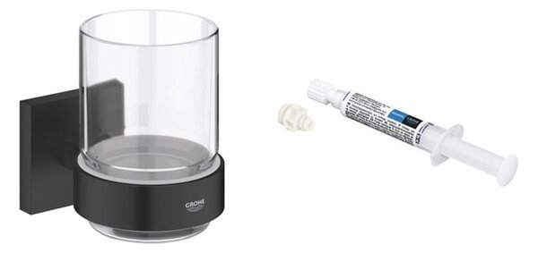 Set cană pentru spălat dinți Grohe Start Cube 410972430, adeziv Grohe QuickGlue 41127000