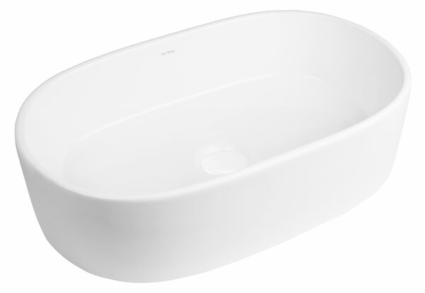 Oltens Lom lavoar 55x34 cm ovale de blat alb luciu 40311000