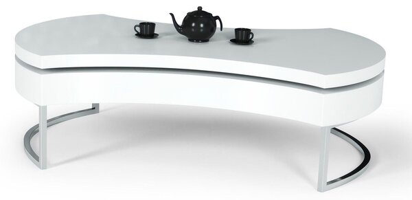 Măsuță de cafea Houston 167Alb, 4x8x12cm, MDF, Oval