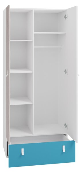 Dulap Camteso 101Alb, Turcoaz, Stejar, 19x8x5cm, Uși dulapUși dulap: Cu balamale