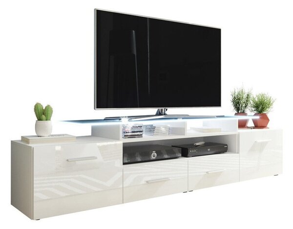 Comodă TV Charlotte 117Alb, Alb lucios, 19x4x4cm
