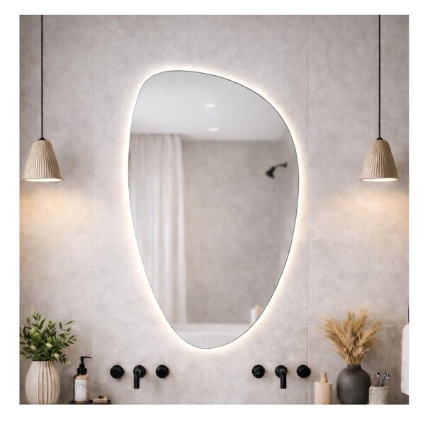 Baltica Design- Oglindă LED cu iluminare integrată STONE FLUID LED/15W/230V 4500K 92x55 cm IP65