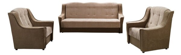 Set mobilier tapițat Providence 110Funcția de dormitFuncția de dormit, Cutie de patSpațiu de depozitare, Maro deschis, Tapiterie