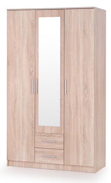 Dulap Cirveso 119, Stejar Sonoma, 205x120x52cm, 97.6 kg, Uși dulap: Cu balamale, Numărul de rafturi: 5, Numărul de rafturi: 5