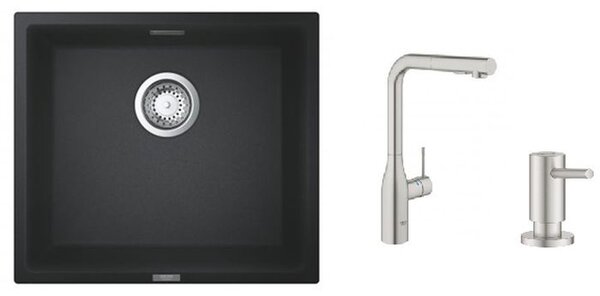 Set baterie bucătărie Grohe Essence 30270DC0, chiuvetă din granit Grohe K700 31653AP0, 40535DC0
