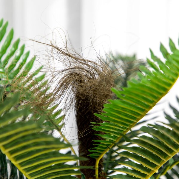 HOMCOM Plantă Artificială de Palmă cu 18 Frunze și Vas Inclus pentru Interior, Înălțime 85 cm, Verde | Aosom Romania