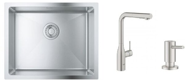Set baterie bucătărie Grohe Essence 30270DC0, chiuveta din otel Grohe K700 31574SD1, 40535DC0