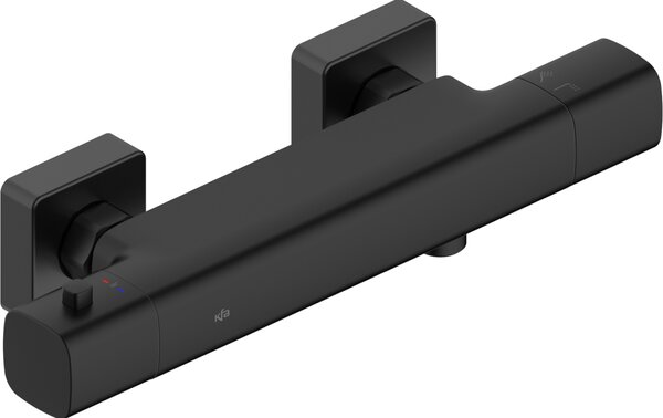 KFA Armatura Malaga Black baterie de duș perete cu termostat negru 5756-010-81