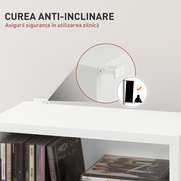 HOMCOM Unitate de Stocare pentru 260 de CD-uri/120 de DVD-uri - Alb | Aosom Romania