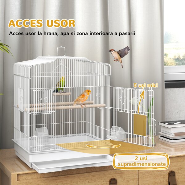 PawHut cusca pentru pasari, 46.5x35.5x92cm, alb | Aosom Romania