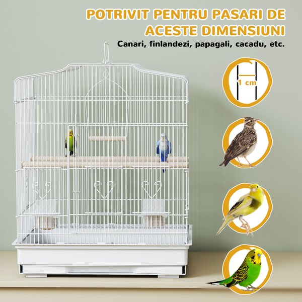 PawHut cusca pentru pasari, 46.5x35.5x92cm, alb | Aosom Romania