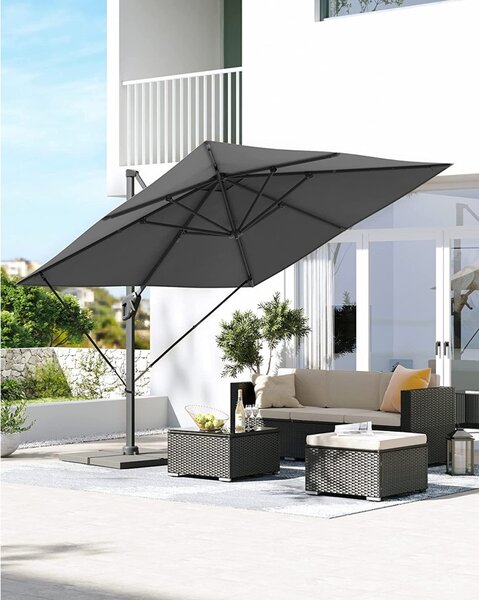 Umbrela de terasa Songmics Gri 300x300x260 cm