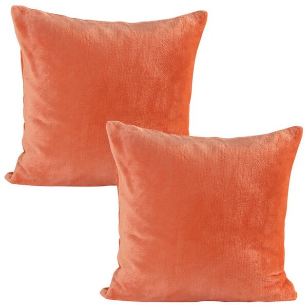 Set de 2 fețe pernuțe din micropluș coral 40 x 40 cm
