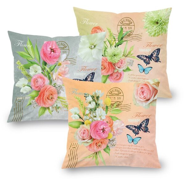Set de 3 feţe pernuţe BLISS, 45 x 45 cm