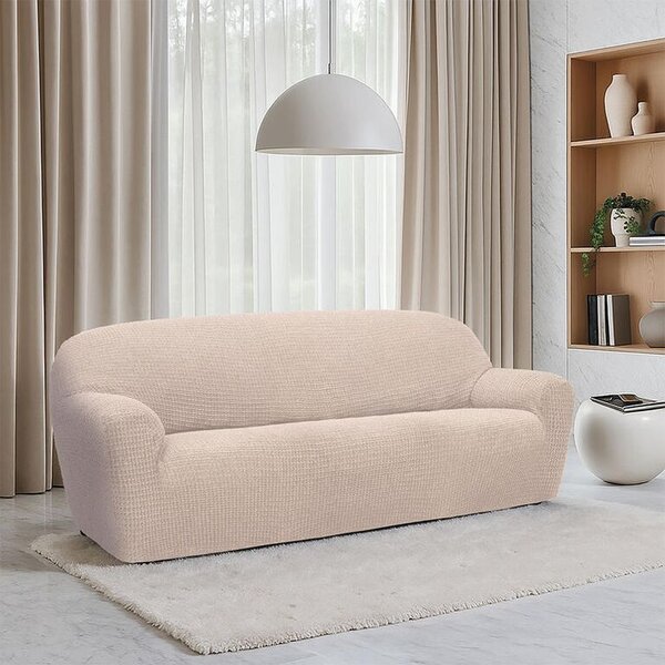 Huse super elastice RUBINIA smântânii fotoliu triplu (l. 180 - 230 cm)