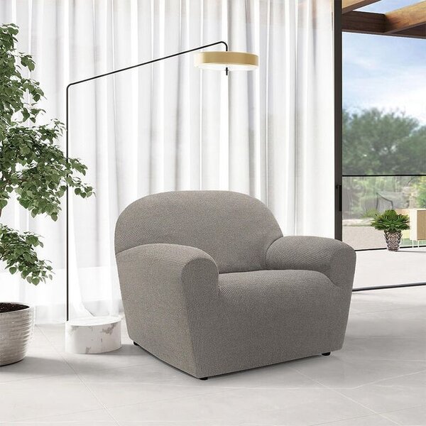 Huse super elastice HARMONIA gri deschis fotoliu (l. 70 - 110 cm)