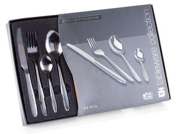 Set tacâmuri din oțel inoxidabil BLACK 24 buc