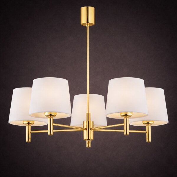 Brilagi - Candelabru cu tijă MONTE 5xE27/15W/230V crem/auriu