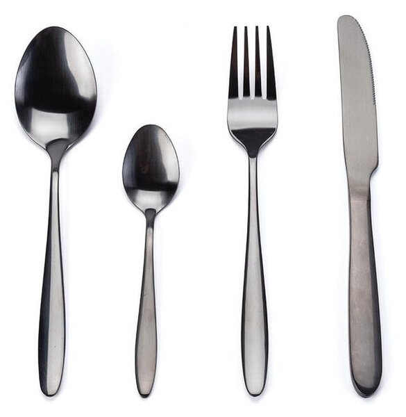 Set tacâmuri din oțel inoxidabil BLACK 24 buc
