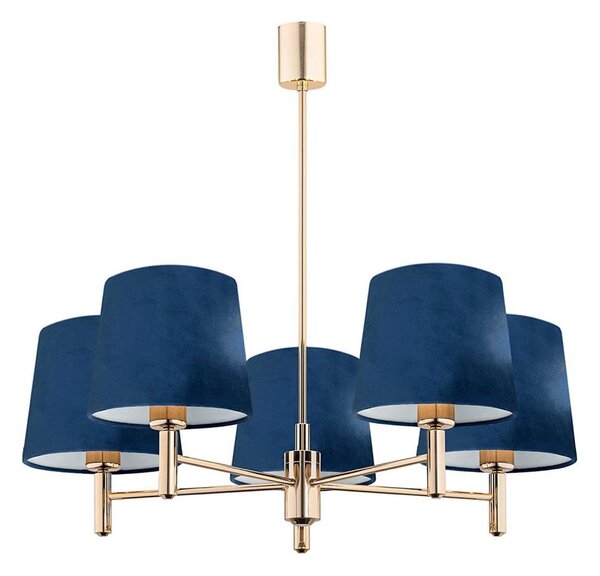 Brilagi - Candelabru pe tijă MONTE, 5xE27/60W/230V, albastru/auriu