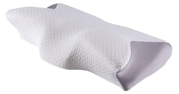 Pernă ergonomică din spumă cu memorie alb-gri 60 x 35 cm