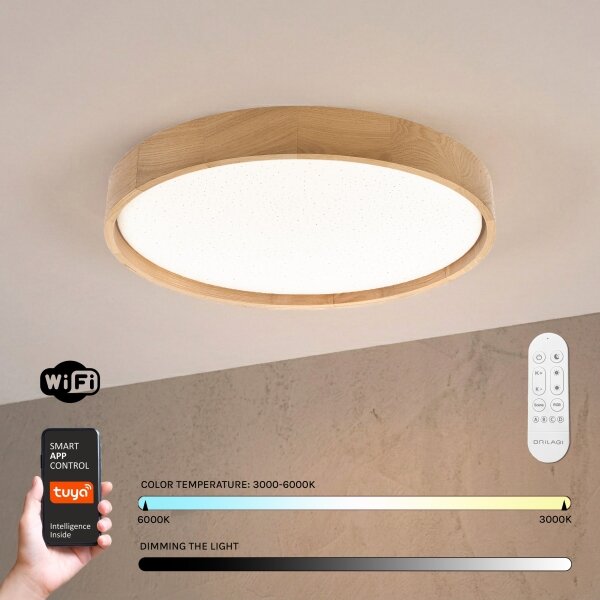 Plafonieră LED Brilagi MANAROLA SMART STARS, dimabilă, 36W, 230V, diam. 51 cm, cu telecomandă