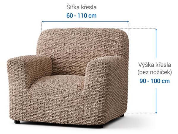 Huse bielastice MOSAICO bej fotoliu (l. 60 - 110 cm)