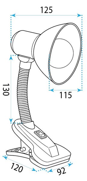 Lampă de birou și de veghe cu clemă JNH045-1T Black