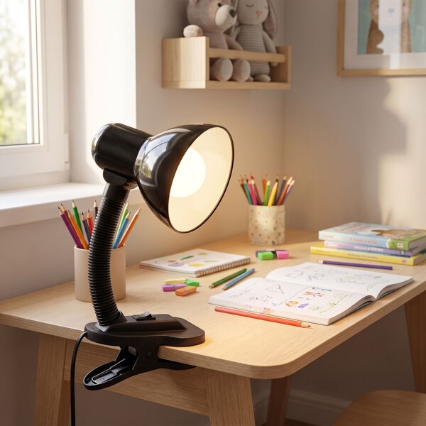Lampă de birou și de veghe cu clemă JNH045-1T Black