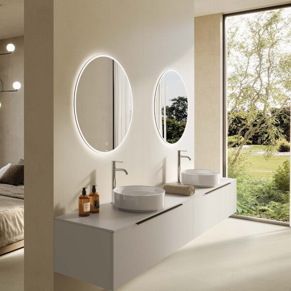 Kludi Resa R lavoar cu dop 40x40 cm rotund de blat alb luciu 58CW1043