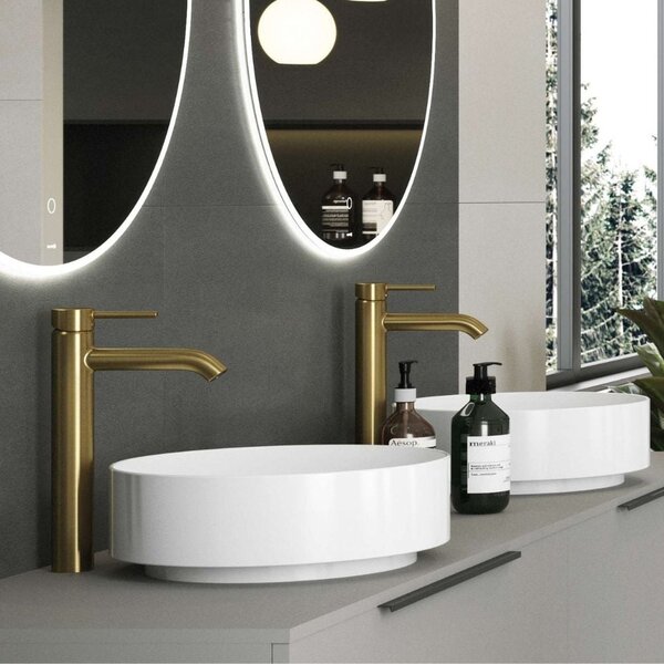 Kludi Resa R lavoar cu dop 40x40 cm rotund de blat alb luciu 58CW1043