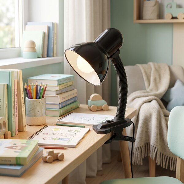 Lampă de birou și de veghe cu clemă JNH045-1T Black