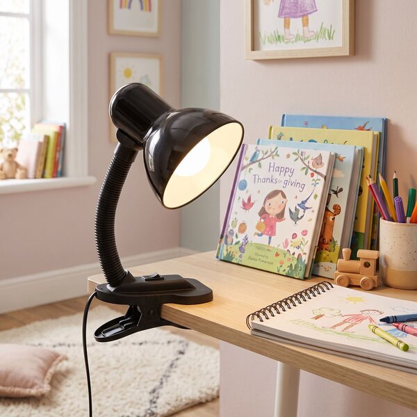 Lampă de birou și de veghe cu clemă JNH045-1T Black