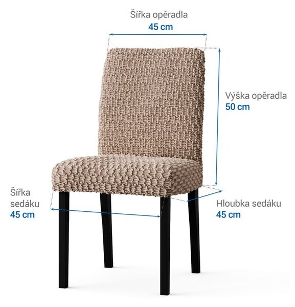 Huse bielastice MOSAICO bej scaun cu spatar 2 buc (45 x 45 x 50 cm)