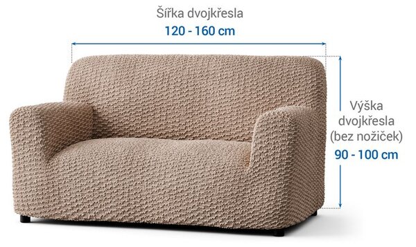 Huse bielastice MOSAICO bej fotoliu dublu (l. 120 - 160 cm)