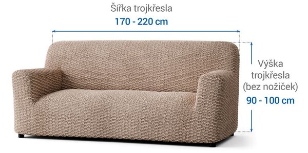 Huse bielastice MOSAICO bej fotoliu triplu (l. 170 - 220 cm)