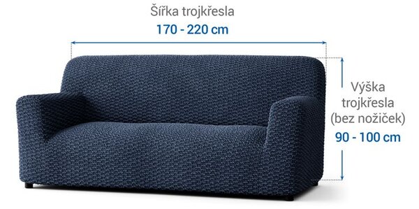 Huse bielastice MOSAICO albastre fotoliu triplu (l. 170 - 220 cm)