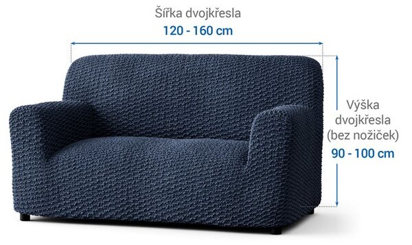 Huse bielastice MOSAICO albastre fotoliu dublu (l. 120 - 160 cm)