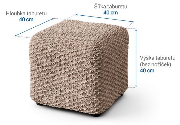 Huse bielastice MOSAICO bej taburet (40 x 40 x 40 cm)