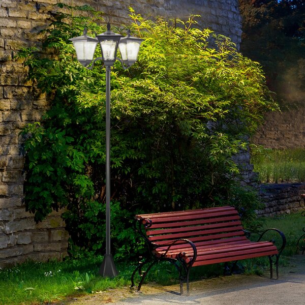 Outsunny Felinar de Grădină Led cu Energie Solară, Lampa solara gradina,51.5 × 47 × 182.5cm, Negru | Aosom Romania