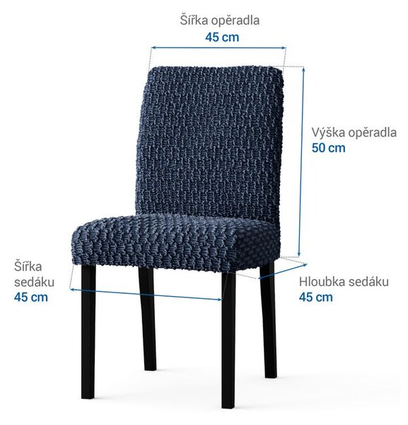 Huse bielastice MOSAICO albastre scaun cu spatar 2 buc (45 x 45 x 50 cm)